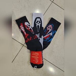 Scream Ghost Face Horror Crew Socks Lot of 3 Pairs Adult One Size